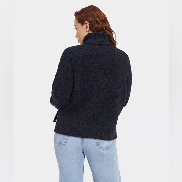 UGG Yolanda Turtleneck Sweater Black Boucle Cozy Knit Women’s Medium - Picture 2 of 10